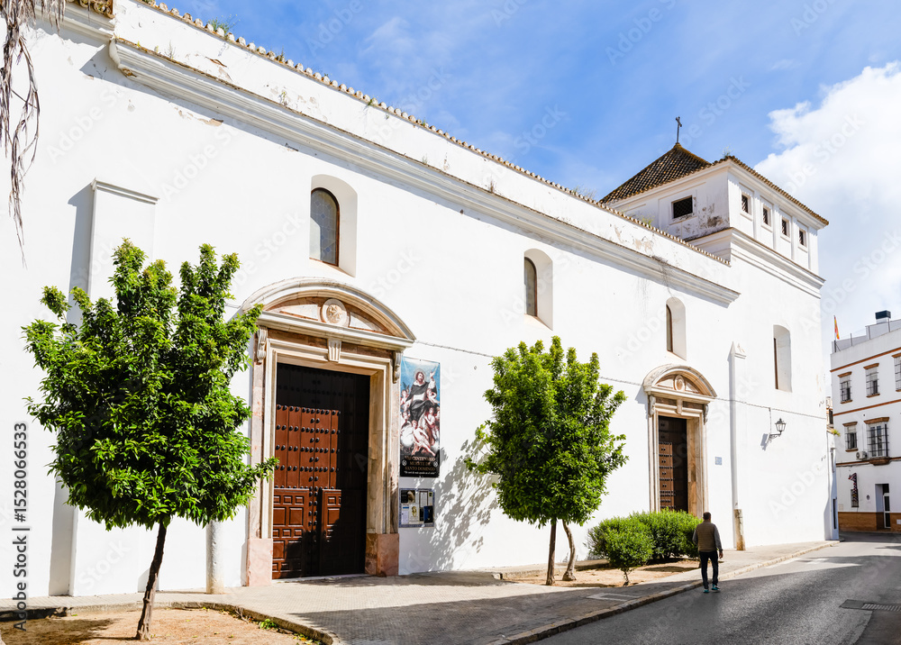 Obraz premium Sanlucar de Barrameda, Spain - April 17, 2025: View of Sanlucar de Barrameda, Andalusia, Spain on a sunny day of summer