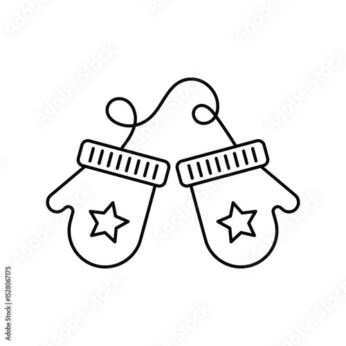 Winter gloves line icon design on a white background