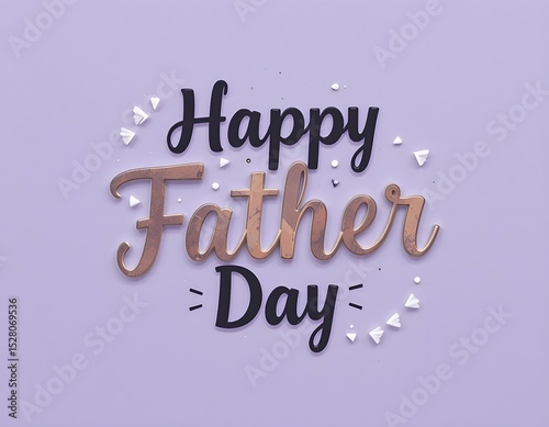 Happy Father Day typography with light purple color background.