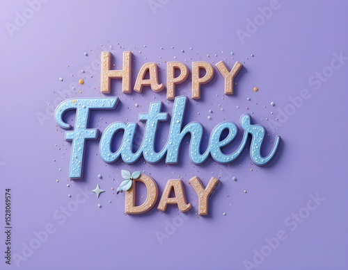 Happy father day typography with light purple color beautiful background.