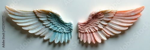 Intricate marble texture swirls across a pair of delicate, sculpted wings, suggesting freedom and ethereal beauty Perfect for fantasy, art, and design projects , veined, backdrop, mythological