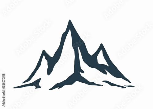 Stylized mountain peaks illustration with a minimalist design