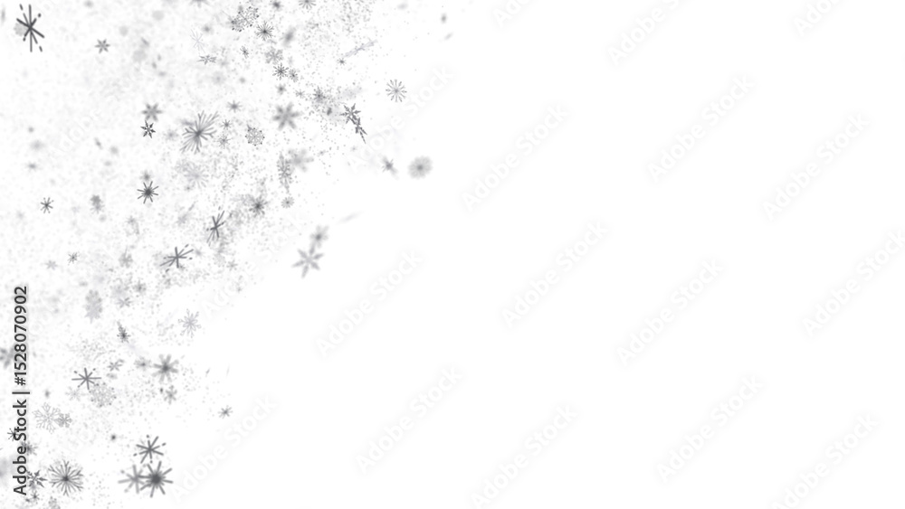 Obraz premium Glistening Snow Shower: Striking 3D Illustration Showcasing Falling Holiday Snowflakes