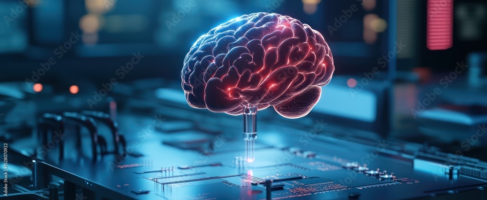 Obraz premium Fiber Optics Lighting the Machine Brain
