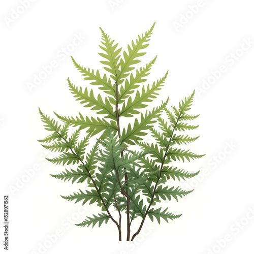 Fern Frond Arrangement Isolated on White Background