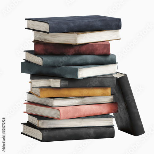 Stack of Vintage Books and Journals with Textured Covers