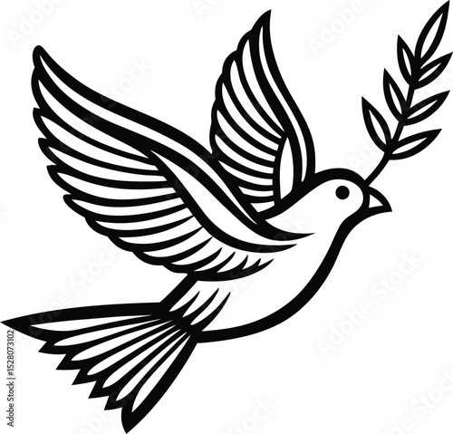 Brid line art in white background
