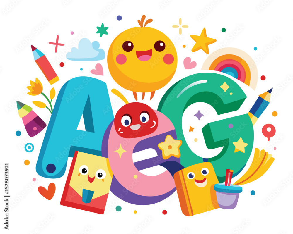 Fototapeta premium ABCs Fun with Letters and Cute Characters