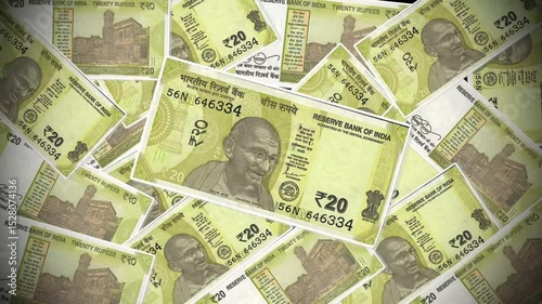 Indian Twenty Rupees Banknote Animation