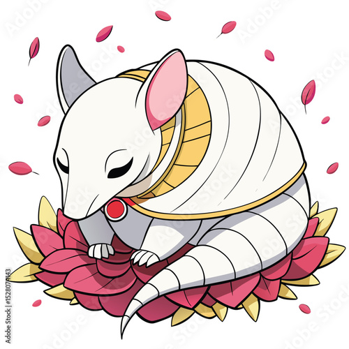 Adorable Armadillo Illustration Peaceful Creature Art