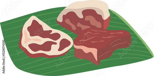 Chopped Meat and Satay Vector Illustration