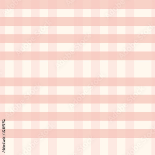 Seamless Vector Tartan Pattern in Soft Pink and Cream Color Palette for Fabric and Digital Use