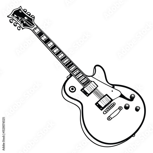 Electric guitar line art musical instrument