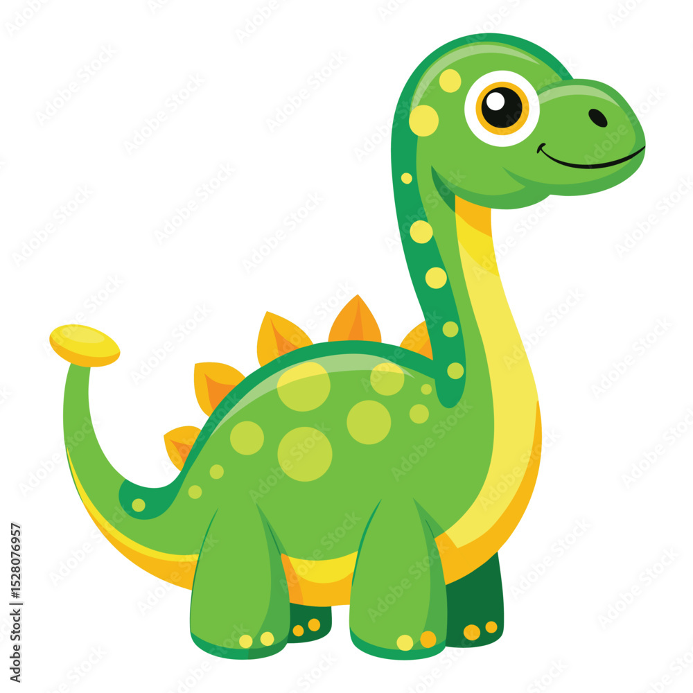 Fototapeta premium Cute Green Dinosaur Illustration