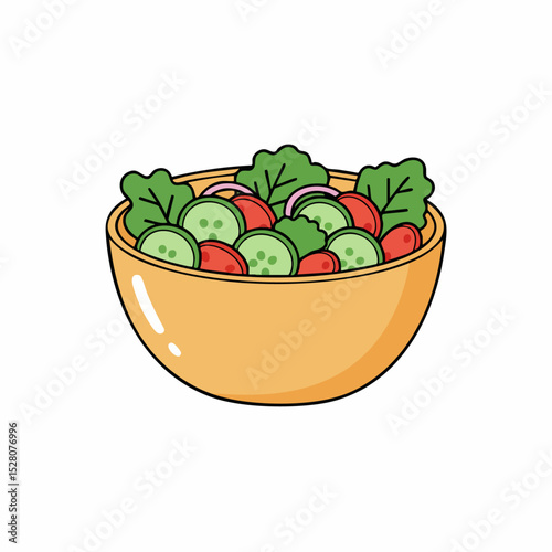 Fresh Garden Salad Bowl Illustration