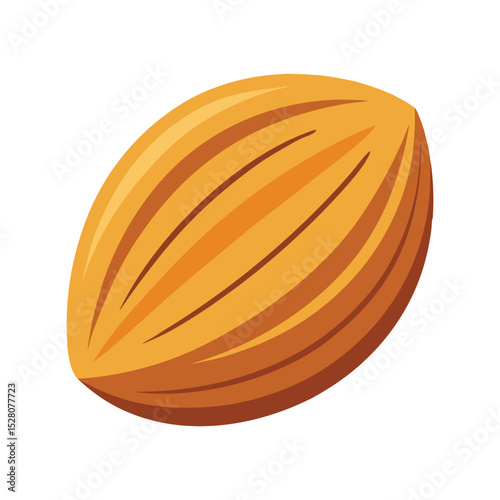 Almond vector illustration, nut silhouette, healthy snack icon, organic food graphic, natural dry fruit design