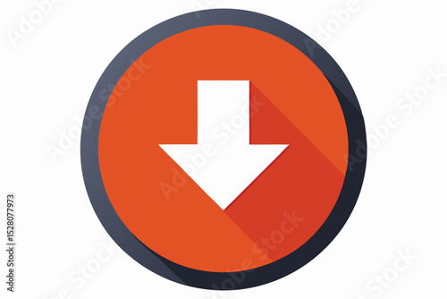Download Icon Simple Orange Arrow Download Button
