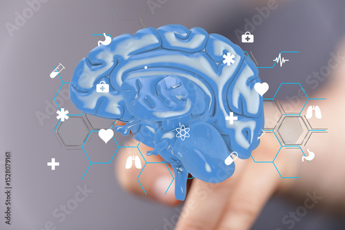 3D brain model with medical...