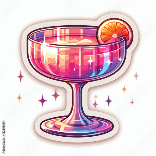Manhattan cocktail with straw and citrus fruits 