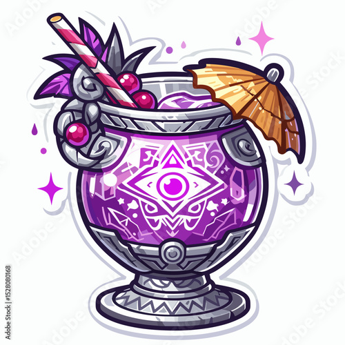 Mystical cocktail with umbrella