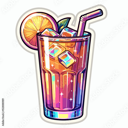 Gin fizz cocktail in bright glass