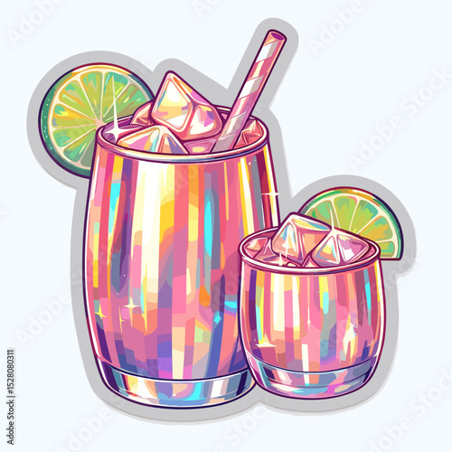 Gin fizz cocktail in bright glass