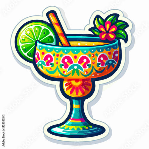 Margarita cocktail with lime slice