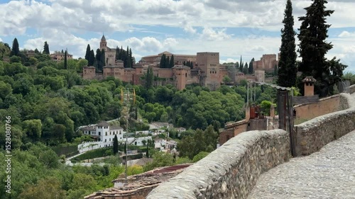 View of the Alhambra palaces in Granada, Spain