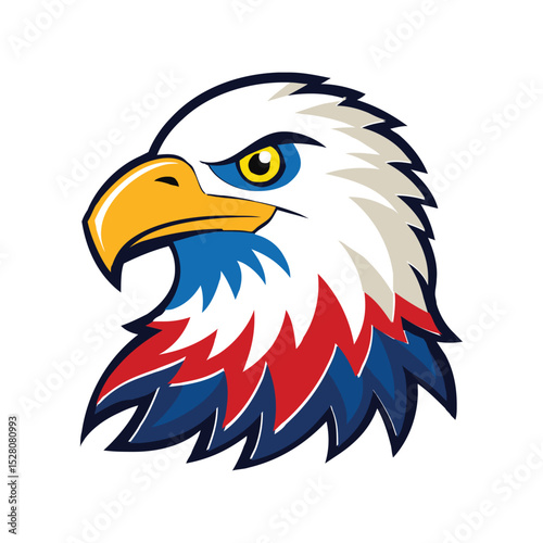 USA eagle vector illustration, American patriotic bald eagle design, national symbol, 4th of July freedom emblem