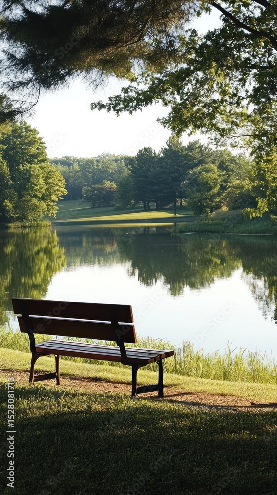 Fototapeta premium Tranquil Reflections by the Lake