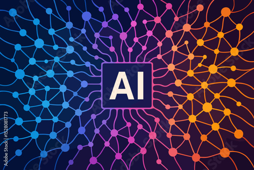 Modern Abstract Artificial Intelligence Connection Technology System Network Illustration