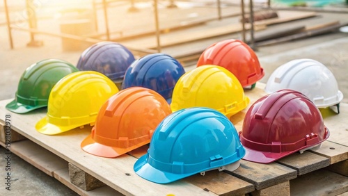 Multicolored Safety Construction Worker Helmets – Essential Gear for Engineering and Construction Teams Focused on Quality and Workplace Safety