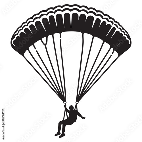 A man with parachute vector illustration.