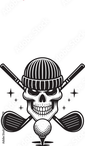 Skull Golfer A Spooky Golf Illustration