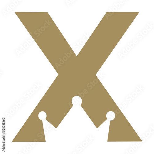 Letter X crown logo icon vector template