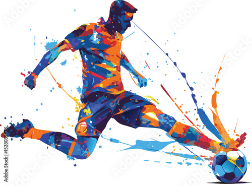 soccer,player,ball,kicking,colorful,abstract,sports,athlete,football,action,movement,dynamic,outdoor,game,field,energy,team,skill,goal,competition,fitness,run,wear,uniform,celebration,grass,goalkeeper