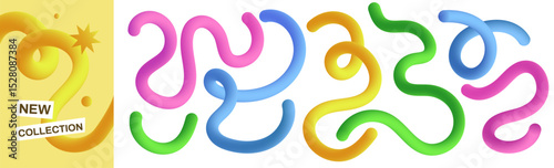 Abstract curve gradient line. Gradient 3d blend stroke. Elements design. Background with wavy line