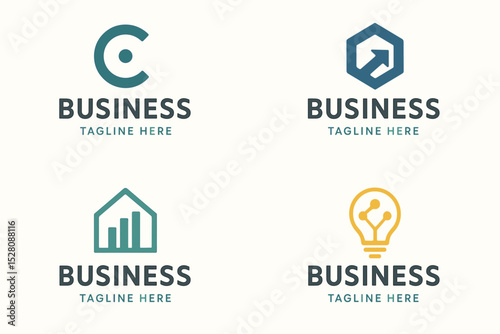 Modern Flat Minimalist Business Company Brand Identity Logo Collection
