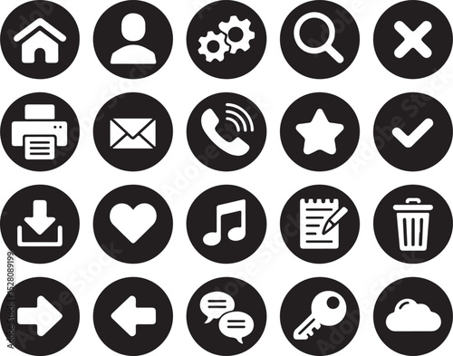 Universal Icon Set 20 Essential Website and App UI Symbols