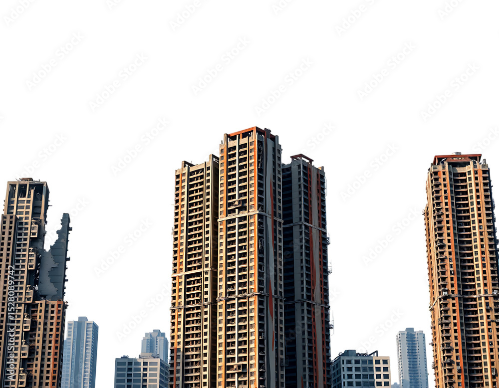 Fototapeta premium High rise buildings at sunset.