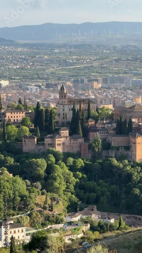 View of the Alhambra palaces in Granada, Spain