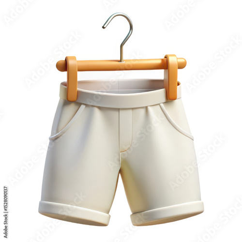 3d render of white shorts isolated on white background
