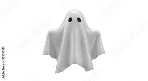 Obraz na płótnie Isolated Cartoon Ghost with Simple Design