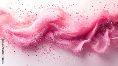 Abstract Pink Powder Explosion Swirling Cloud of Fine Particles