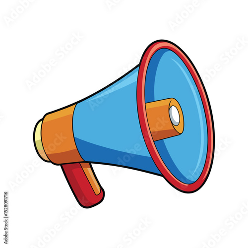 Megaphone vector illustration, loudspeaker announcement icon, rally protest symbol, marketing promotion graphic
