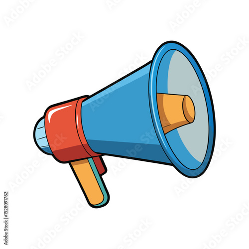Megaphone vector illustration, loudspeaker announcement icon, rally protest symbol, marketing promotion graphic