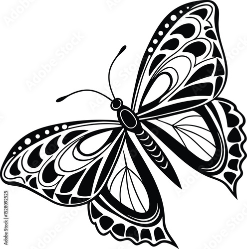Elegant butterfly wing silhouette design for print and web