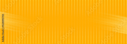 Yellow halftone pattern. Retro comic gradient background. Bright orange pixelated dotted texture overlay. Cartoon pop art faded gradient pattern. Vector backdrop for poster, banner, advertisement