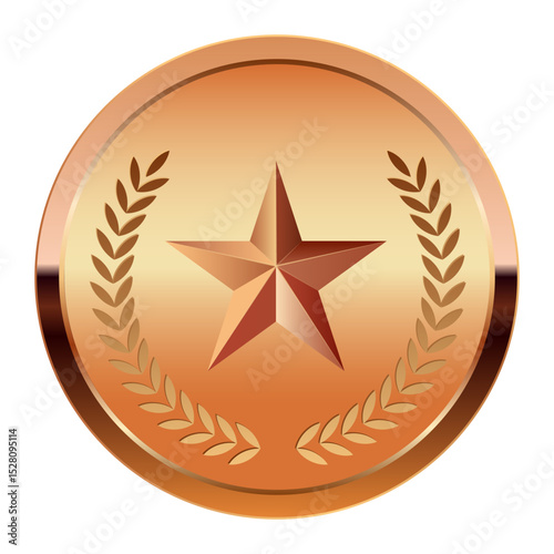 Bronze award medal and star for sport and games