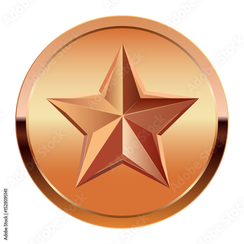 Bronze award medal and star for sport and games